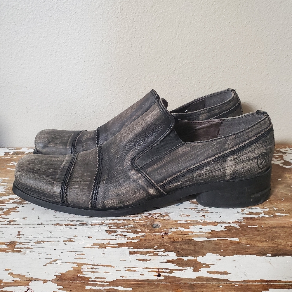 Mens Gray Bronx Slip On Dress Shoes